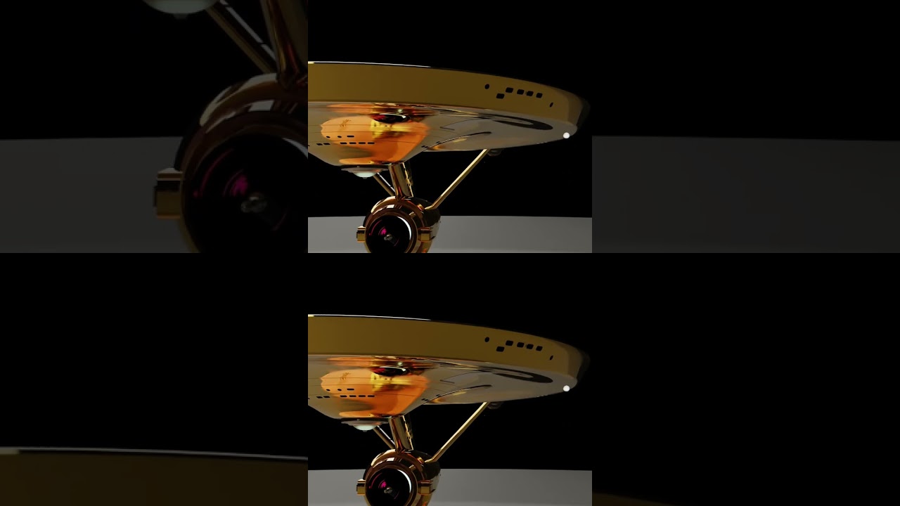 A solid gold Enterprise? Yes! #startrek #startrekfans  #blender #starfleet